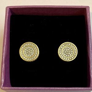 Moissanite round pave earrings